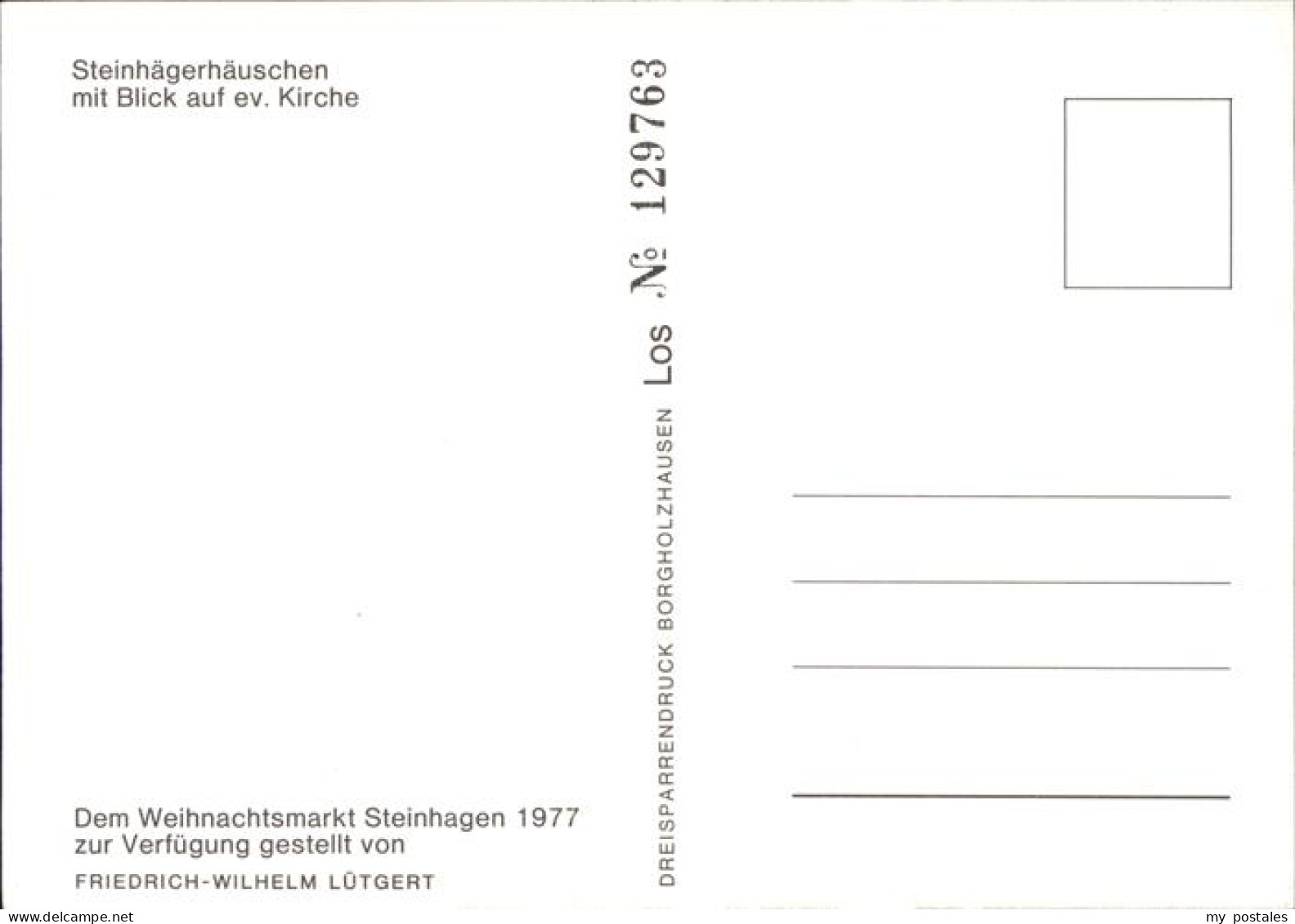 41522221 Steinhagen Westfalen Steinhaegerhaeuschen Mit Ev Kirche Zeichnung Stein - Steinhagen