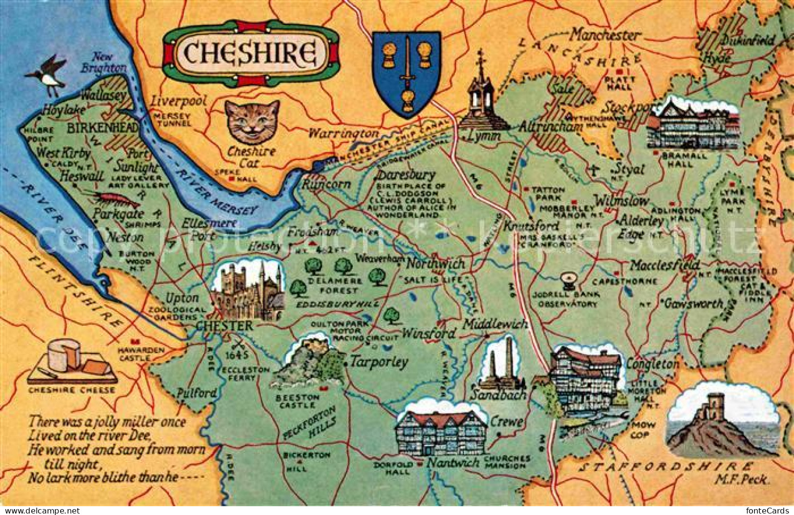 72735183 Cheshire Map Landkarte  - Altri & Non Classificati