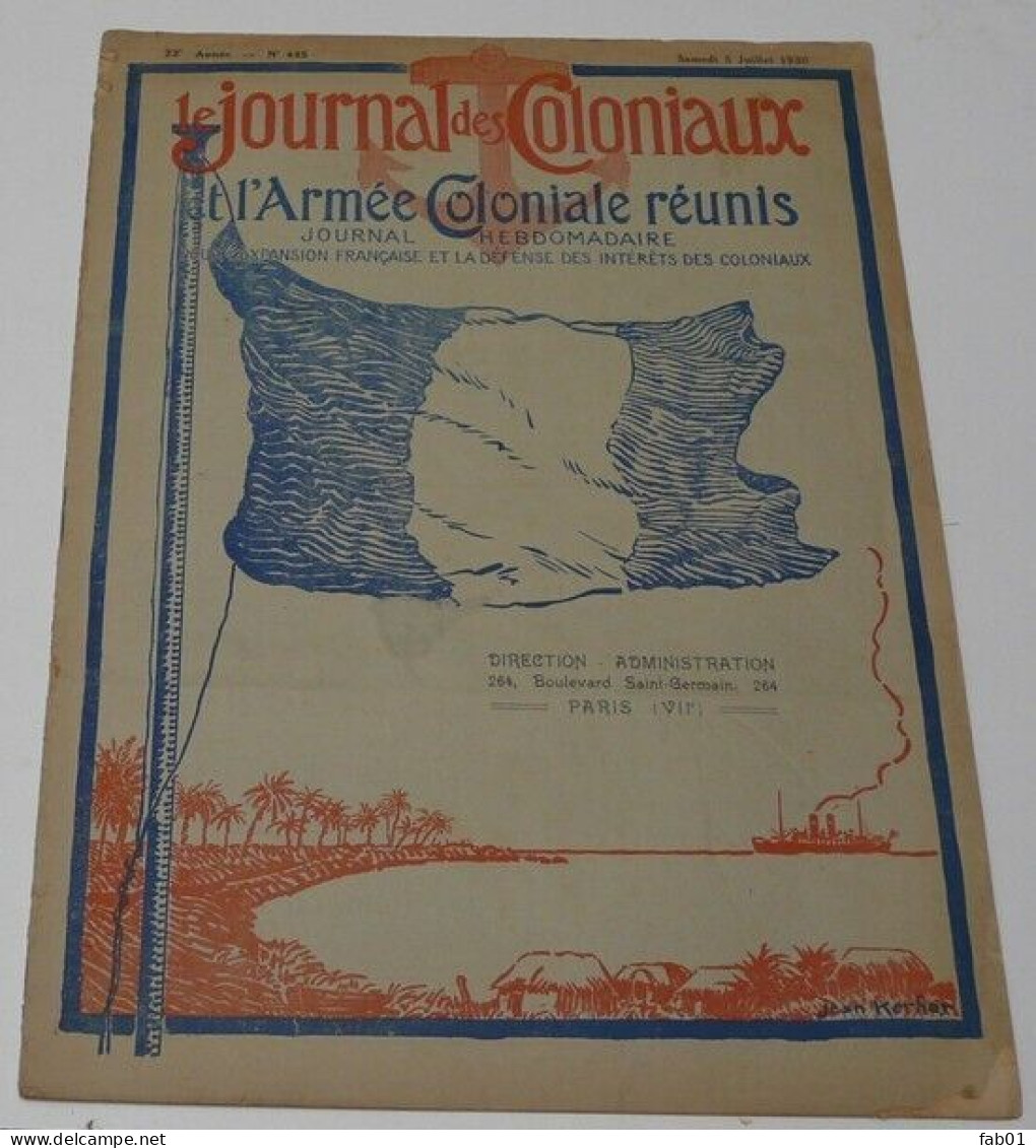 Journal Des Coloniaux Du 5 Juillet 1930.(Indochine-AOF-Algérie-Tunisie-Maroc). - Français