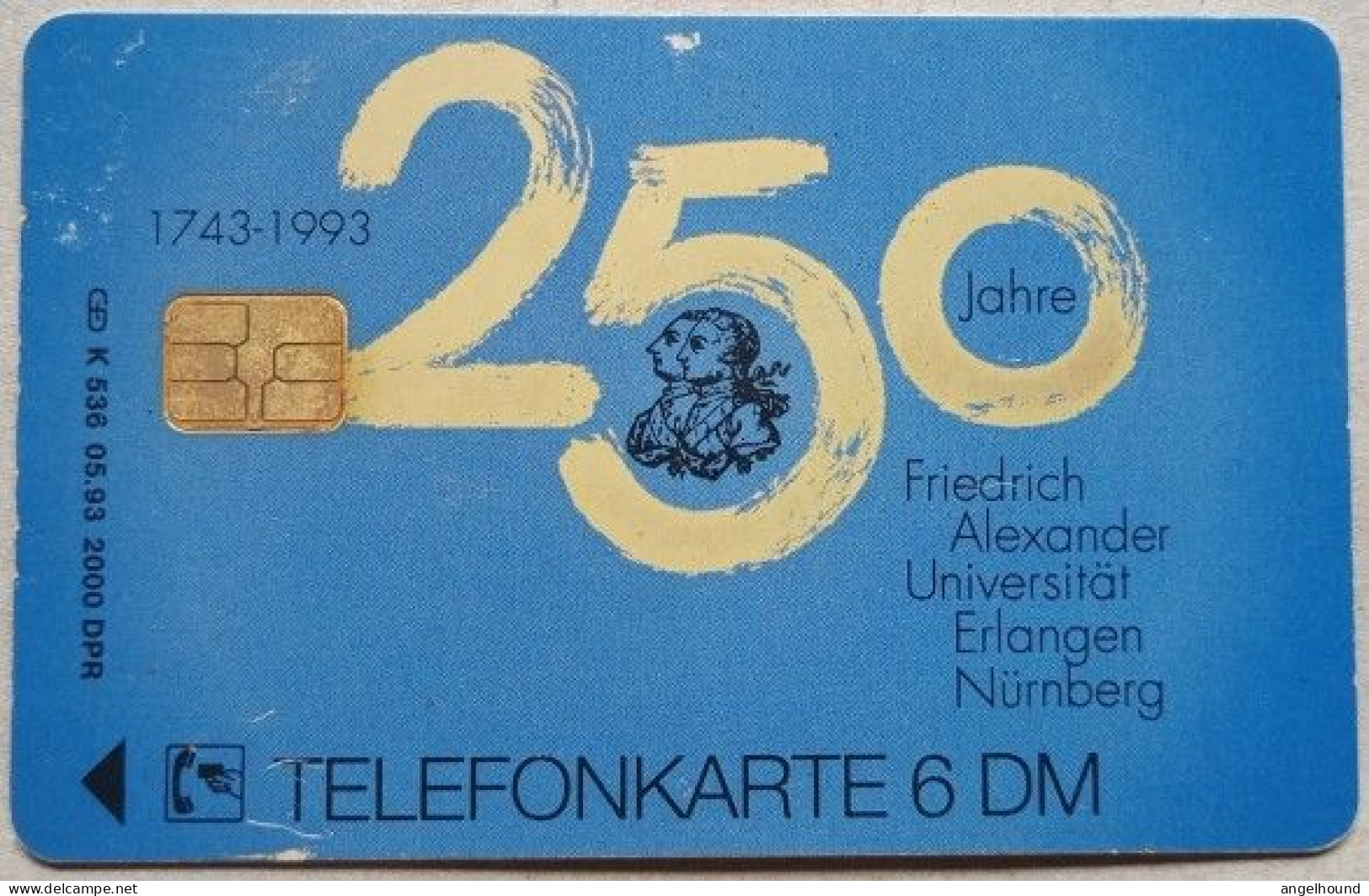 Germany 6 DM  K 536  05.93  2000 Mintage - Friedrich Alexander Universitat Erlangen Nurnberg  250 Jahre - K-Series : Customers Sets