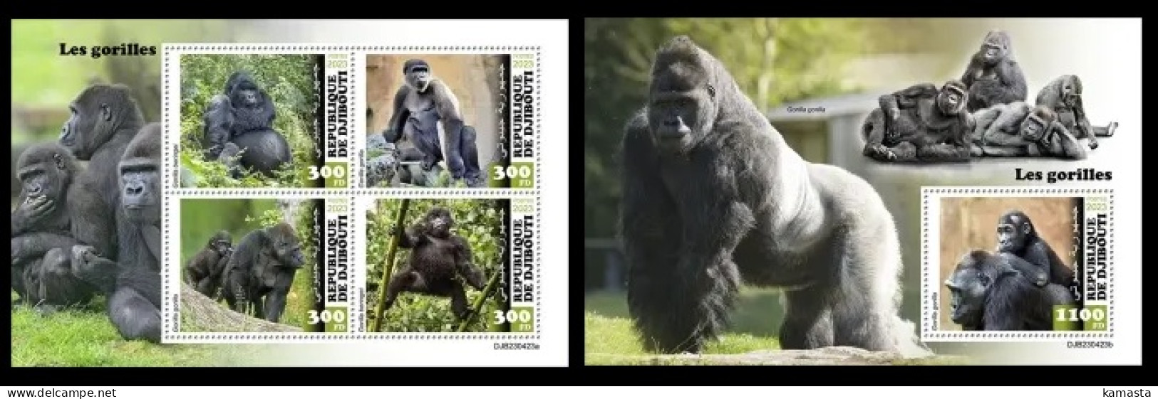 Djibouti  2023 Gorillas. (423) OFFICIAL ISSUE - Gorillas