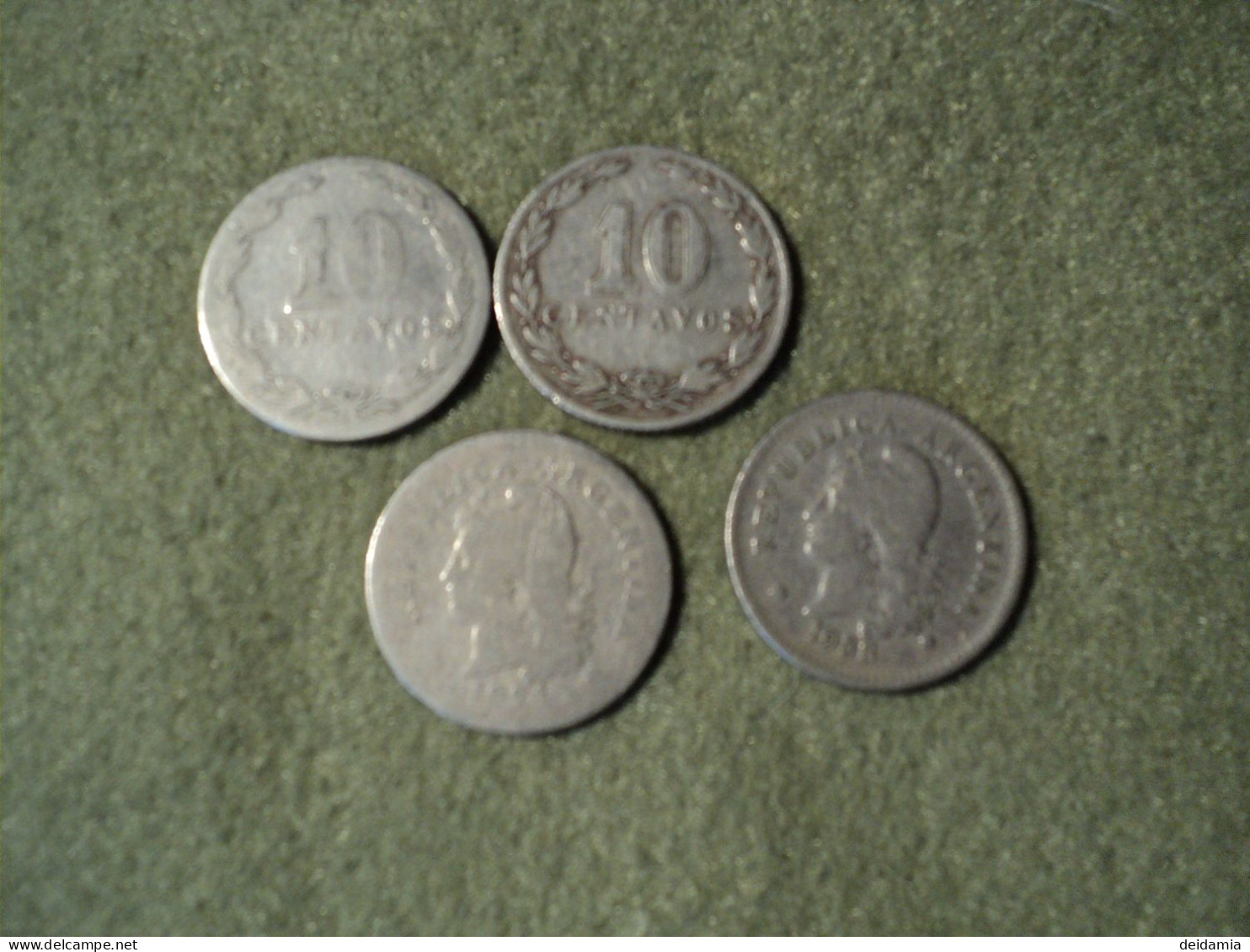 ARGENTINE. LOT DE 4 PIECES DIFFERENTES DE 10 CENTAVOS. 1921 / 1938. - Argentine