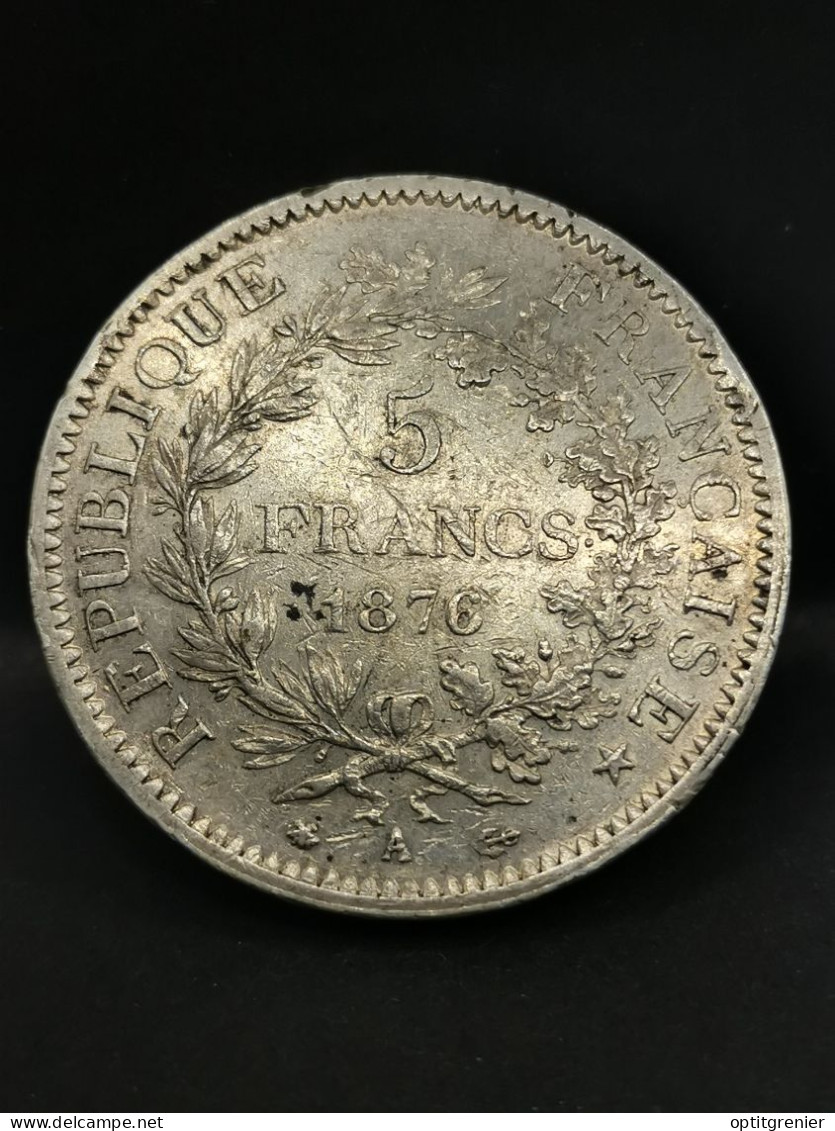 5 FRANCS HERCULE ARGENT 1876 A PARIS FRANCE / SILVER - 5 Francs