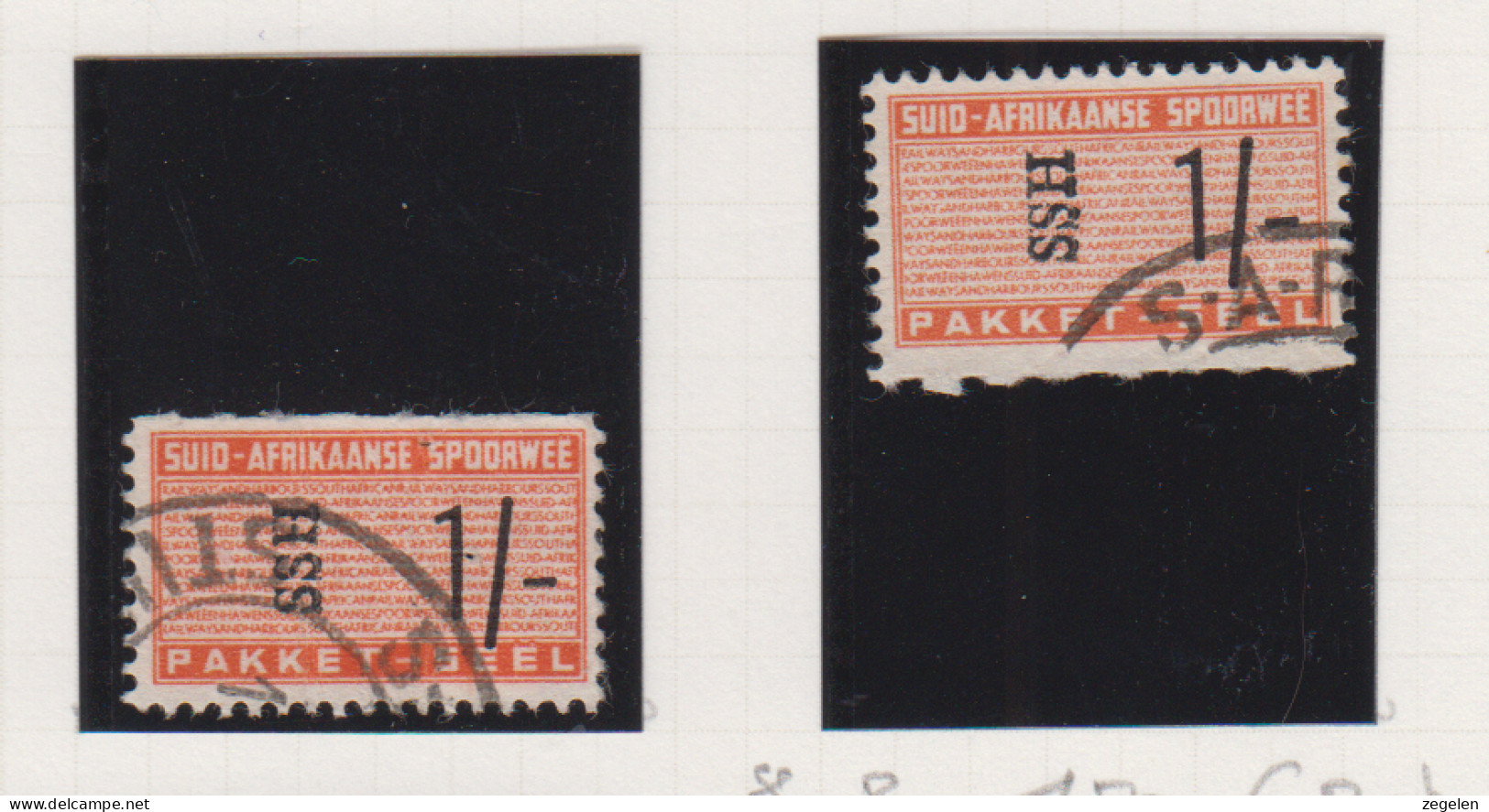 Zuid-Afrika Spoorwegzegel(railway Parcel Stamps) Cat.H.S. Hagen/Naylor : SAR-SAS 8.8 HSS Hartenbos 2 Verschillende - Altri & Non Classificati