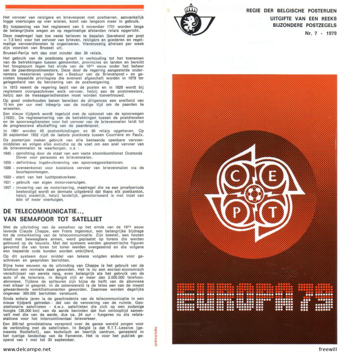 Europa 1979 - Folletos De La Oficina De Correos