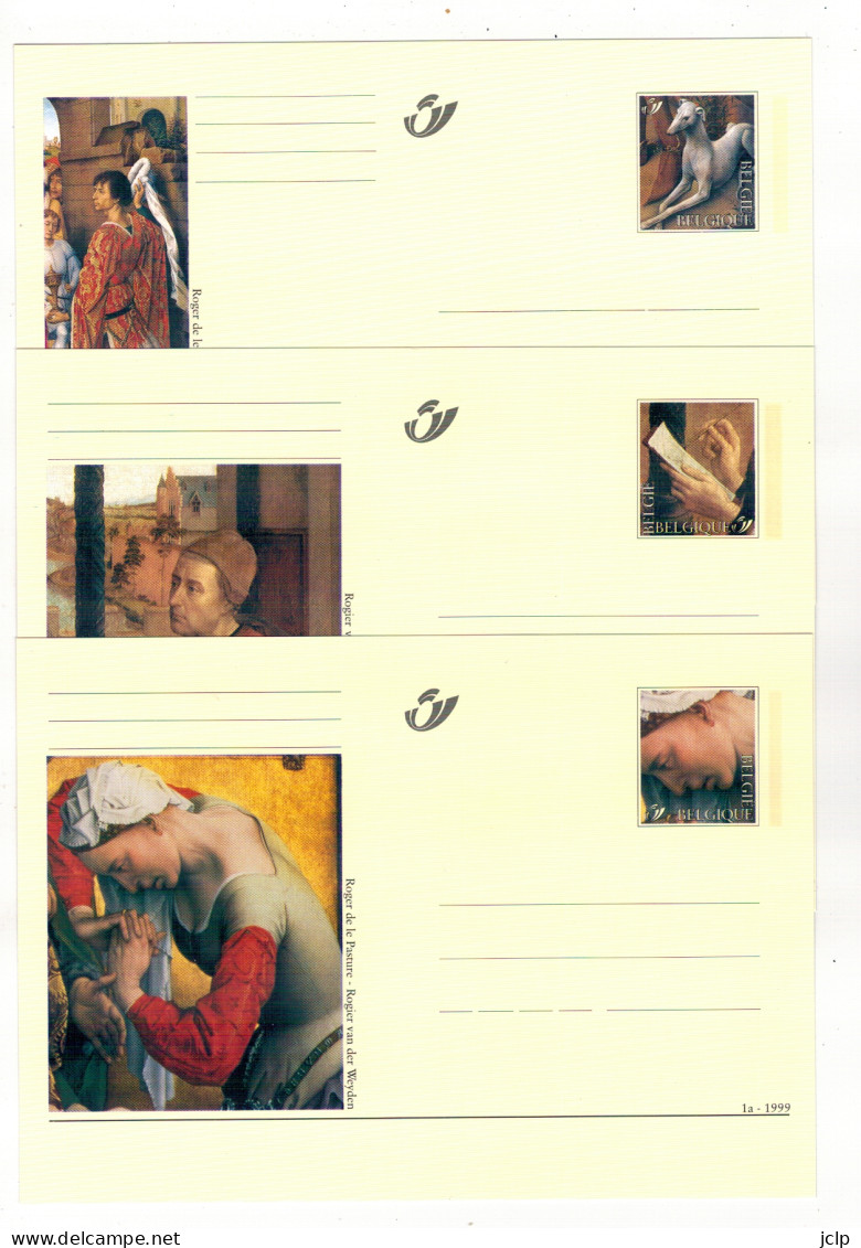 1999 - (3 Kaarten) - 600ste Verjaardag Van De Gebote Van Rogier Van Der Weyden (Roger De La Pasture) (1399-1464). - Souvenir Cards - Joint Issues [HK]