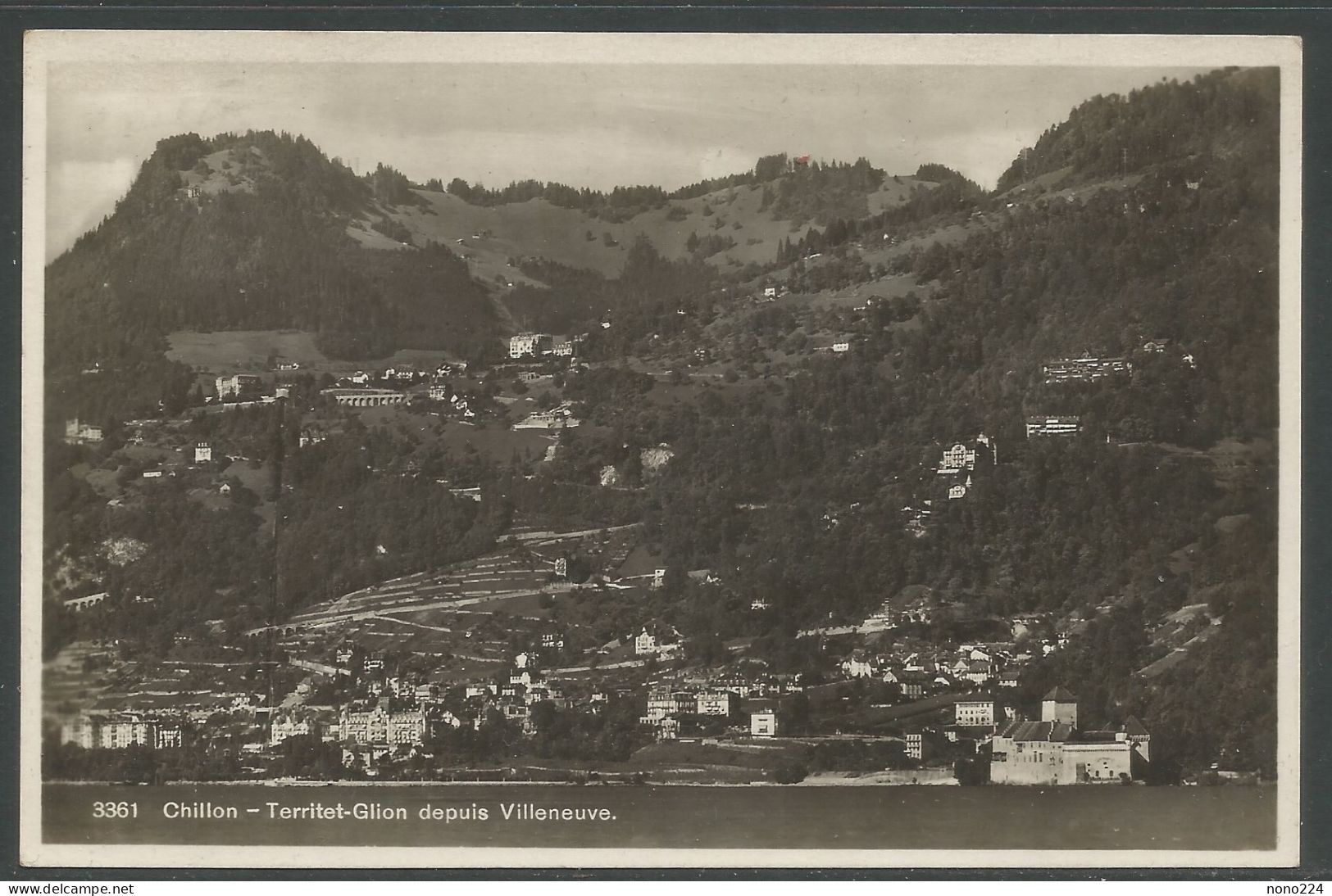 Carte P De 1935 ( Chillon -Territet-Glion Depuis Villeneuve ) - Villeneuve