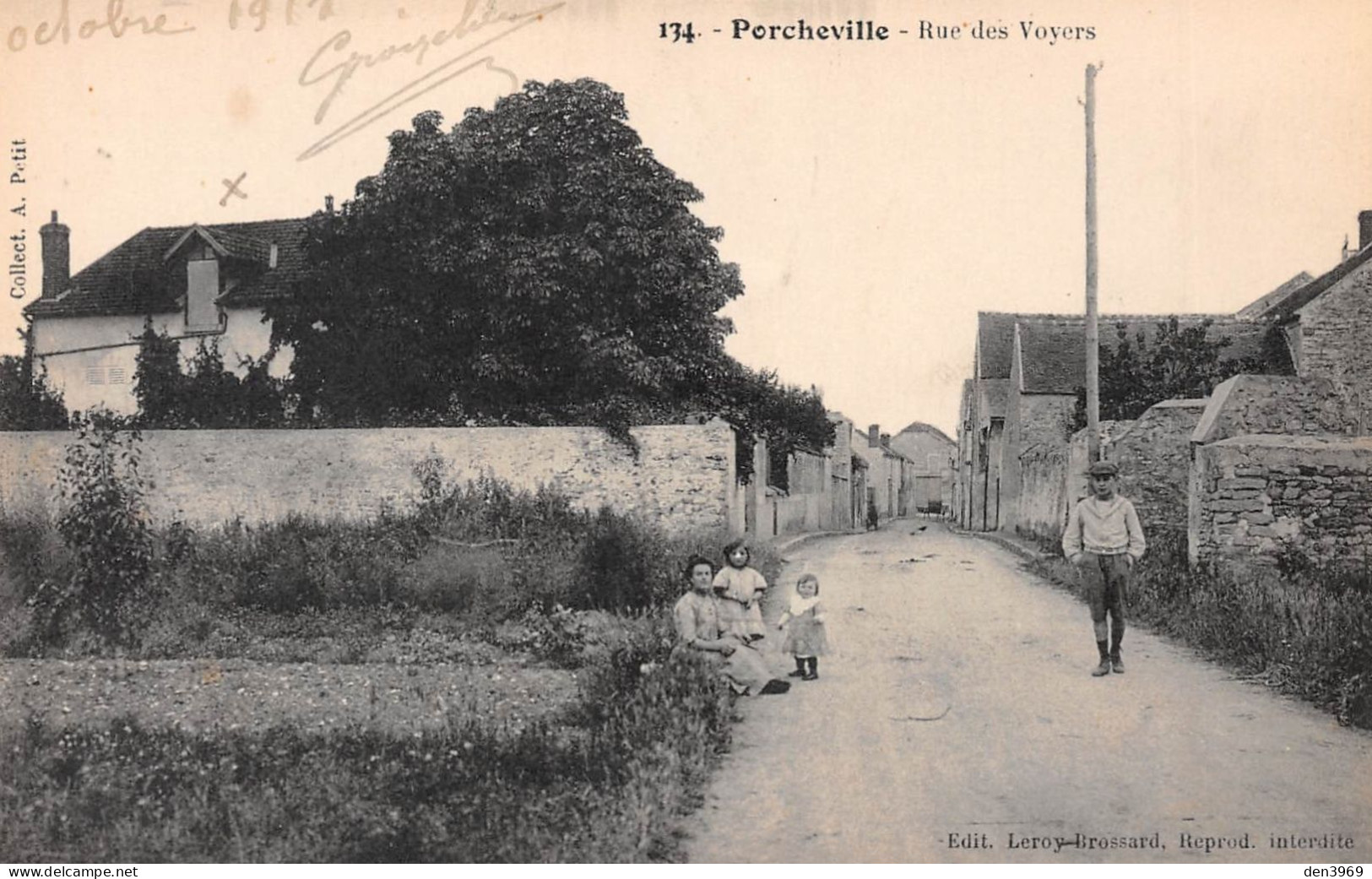 PORCHEVILLE (Yvelines) - Rue Des Voyers - Ecrit 1912 (2 Scans) - Porcheville