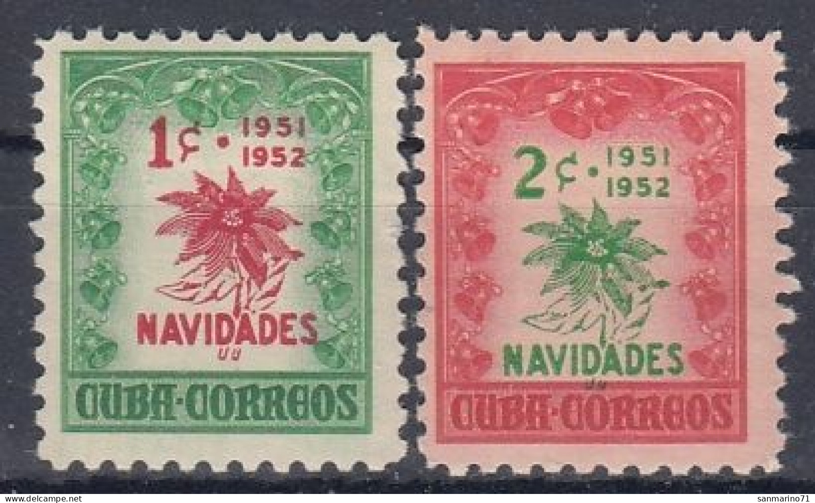 CUBA 301-302,unused,falc Hinged,Christmas 1951 (*) - Neufs