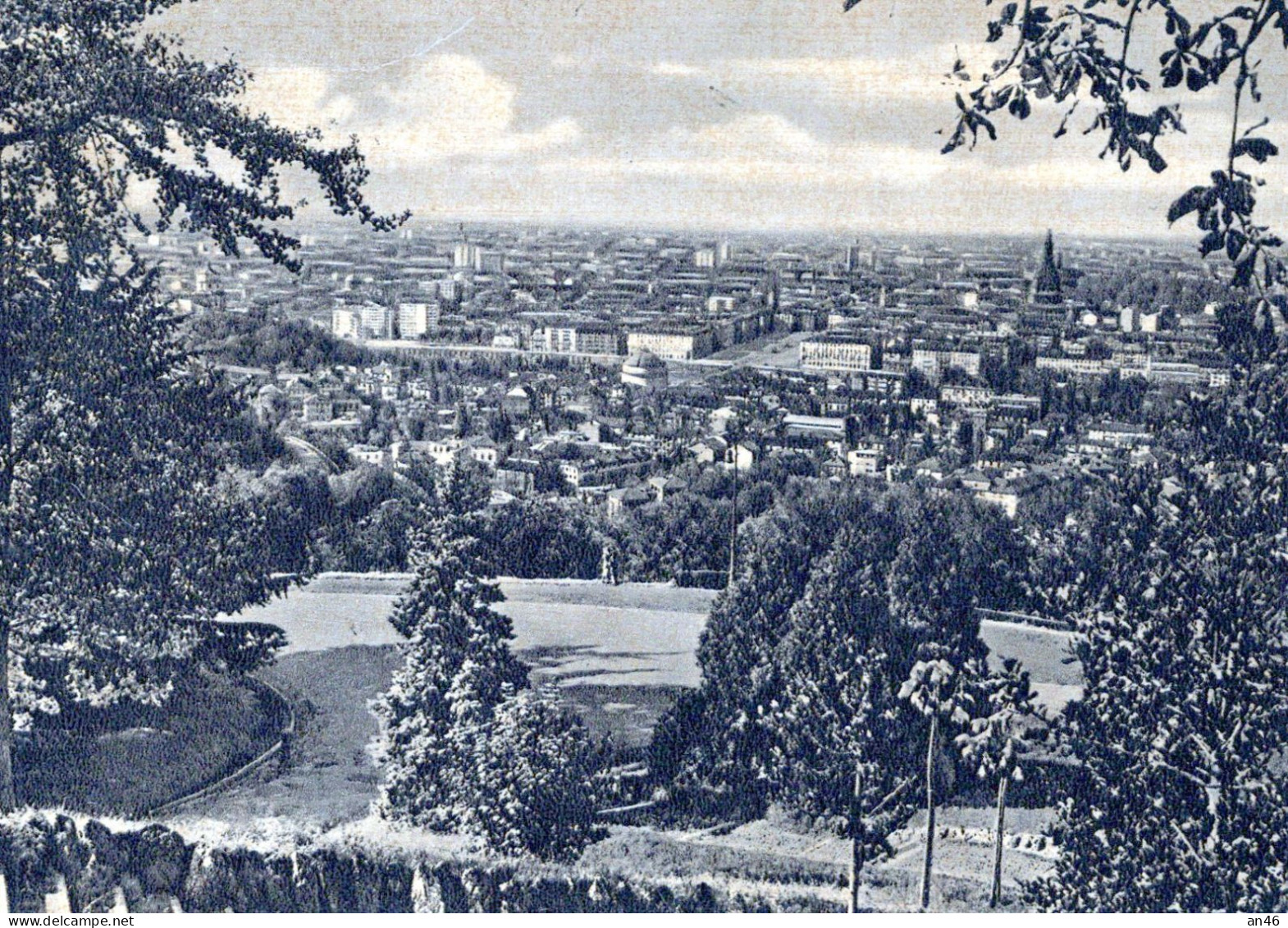 TORINO - Panorama Con Mole Antonelliana Rotta -  Vgt.1957 - Panoramische Zichten, Meerdere Zichten