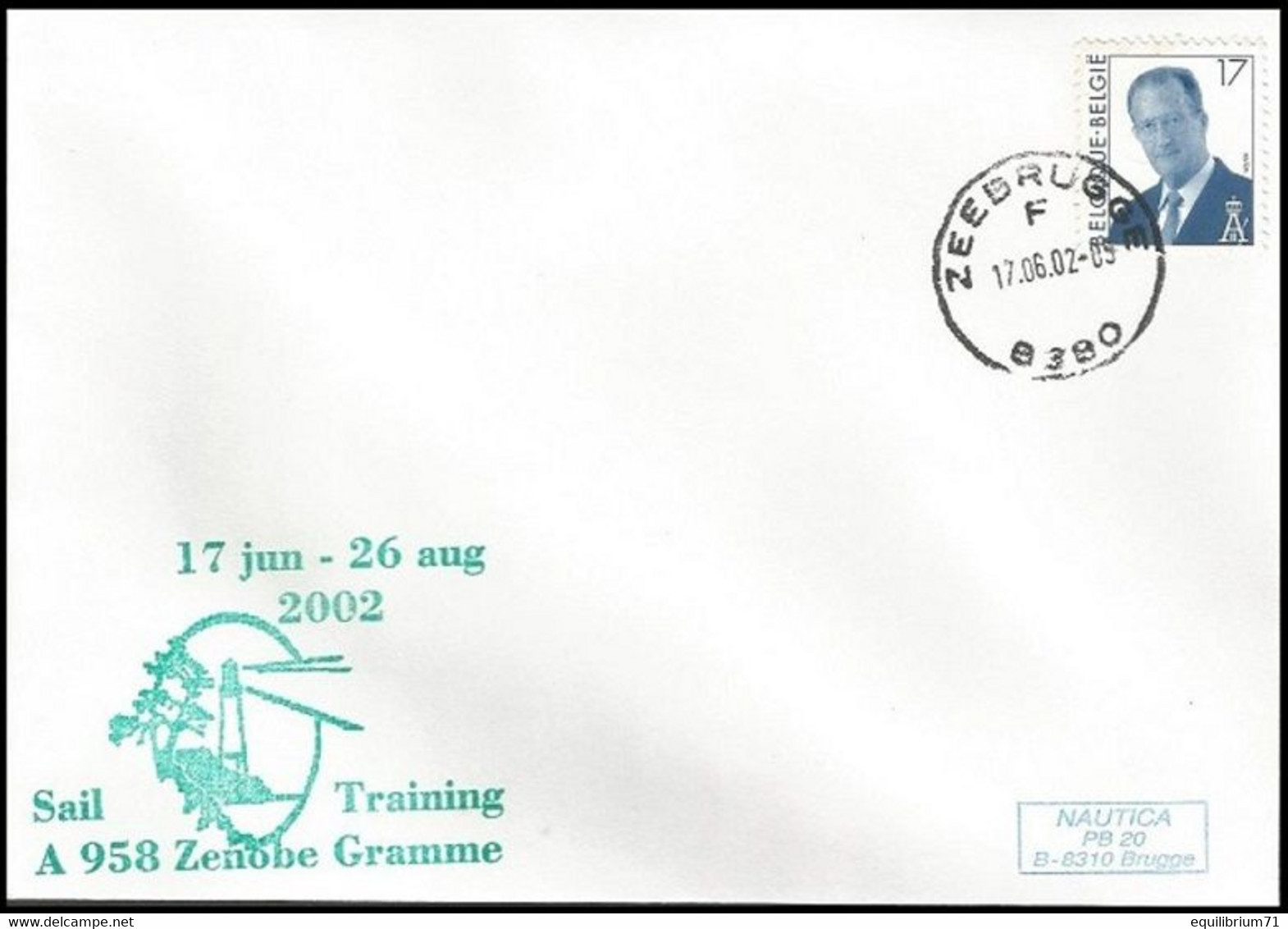 Enveloppe Souvenir/Herdenkingsomslag - 17-06 Au 26-08-2002 - Sail Training A958 Zénobe Gramme - Briefe U. Dokumente