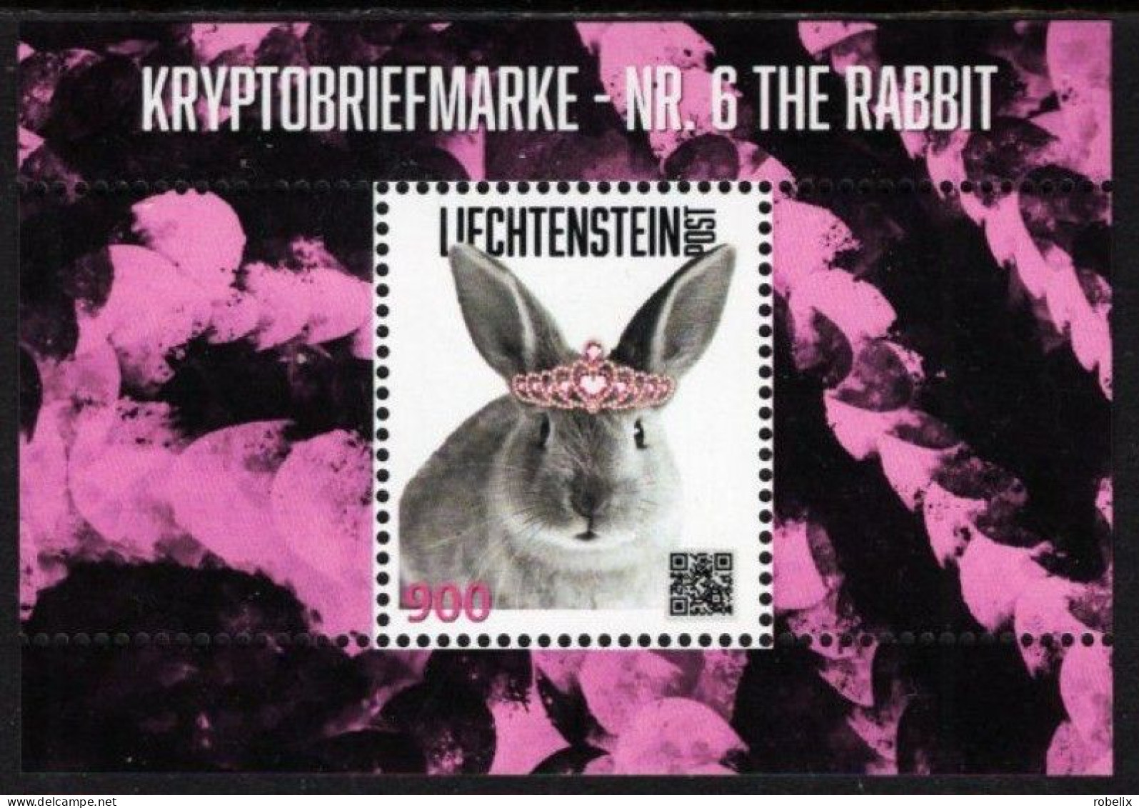 LIECHTENSTEIN 2023 CRYPTO STAMP NR.6 The RABBIT  Block  MNH** - Unused Stamps