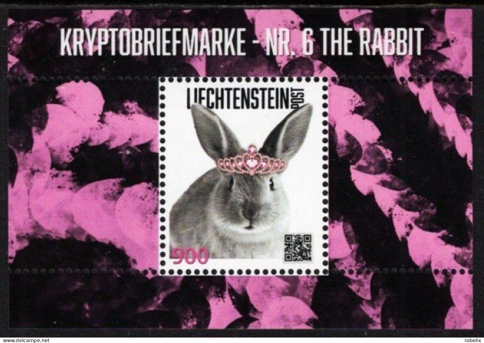 LIECHTENSTEIN 2023 CRYPTO STAMP NR.6 The RABBIT  Block  MNH** - Ungebraucht