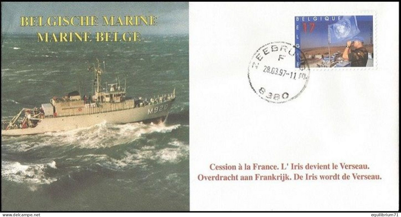 Enveloppe Souvenir/Herdenkingsomslag - Cession à La France L'Iris Devient Le Verseau - M920 - 29-03-97 - Lettres & Documents