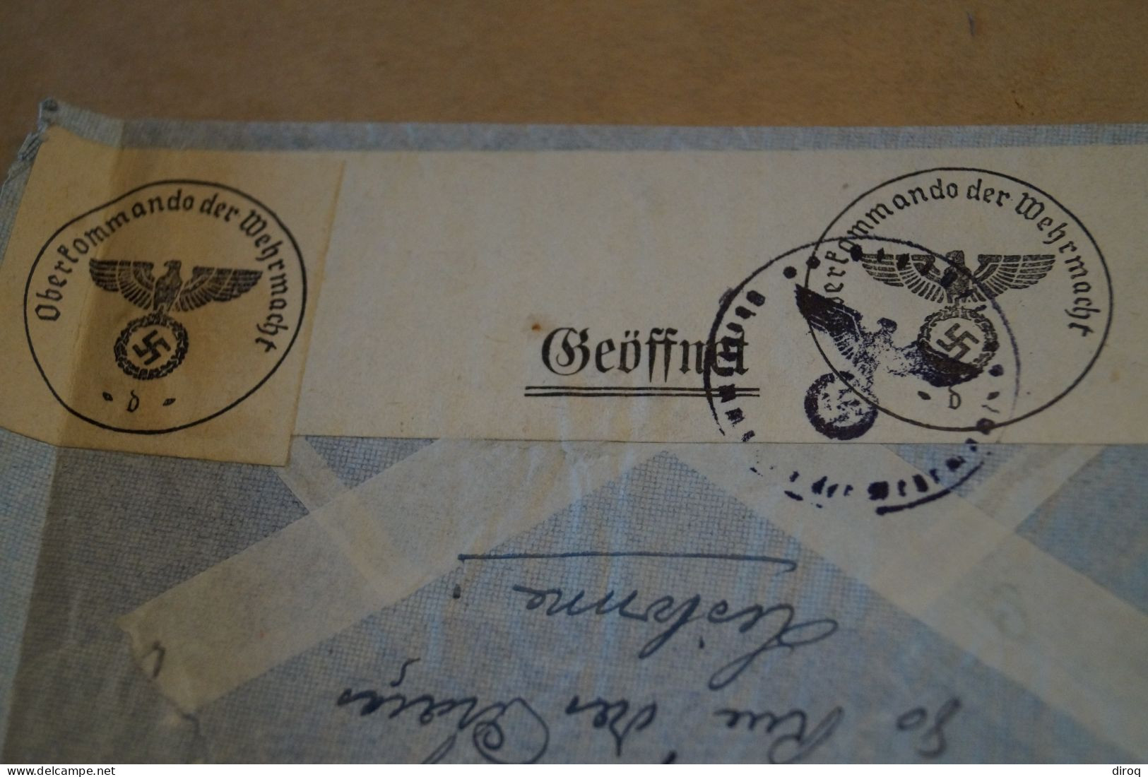 Guerre 40-45,censure Militaire,courrier Portugal-Belgique,avec Belle Oblitération Militaire ,pour Collection - WW II (Covers & Documents)