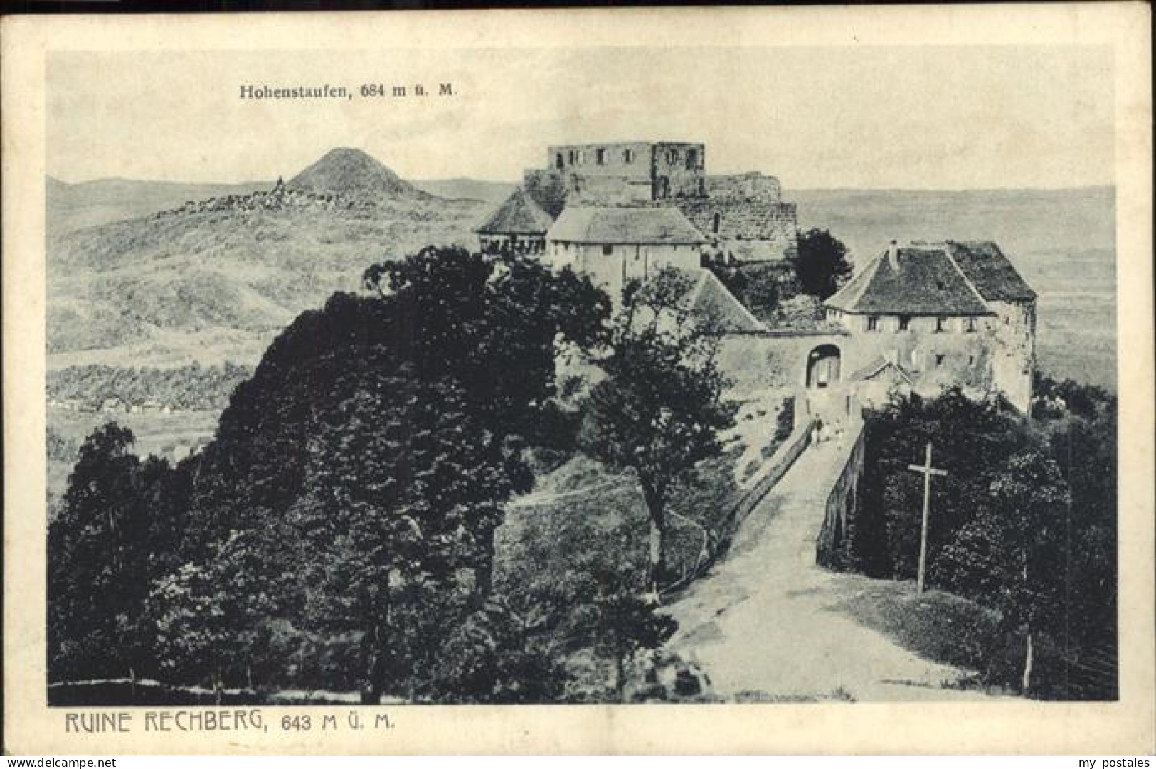 41316794 Rechberg Schwaebisch Gmuend Ruine Burg Hohenrechberg Mit Hohenstaufen S - Schwaebisch Gmünd