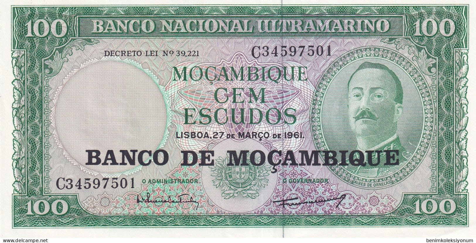 Mozambique, 100 Escudos (1961) UNC - Moçambique