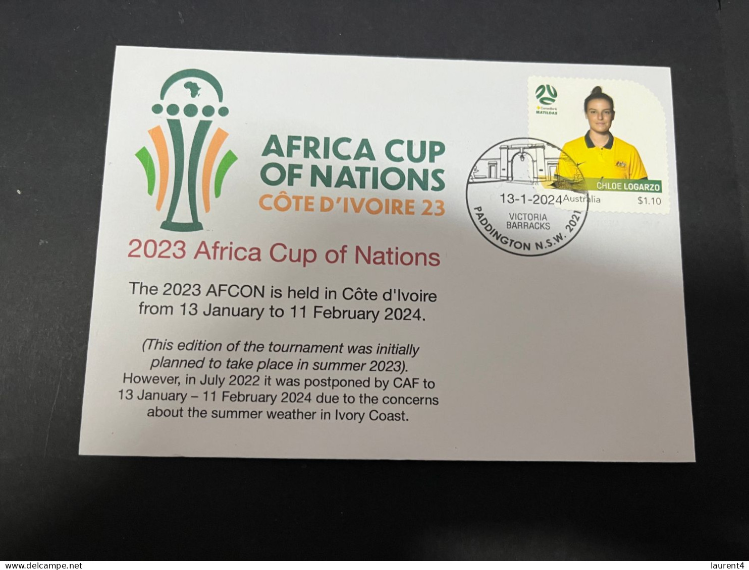 27-1-2024 (2 X 27) Africa Cup Of Nations (2023) Held In Ivory Coast From 13-1 To 11-2-2024 (with FIFA OZ Stamp) - Autres & Non Classés