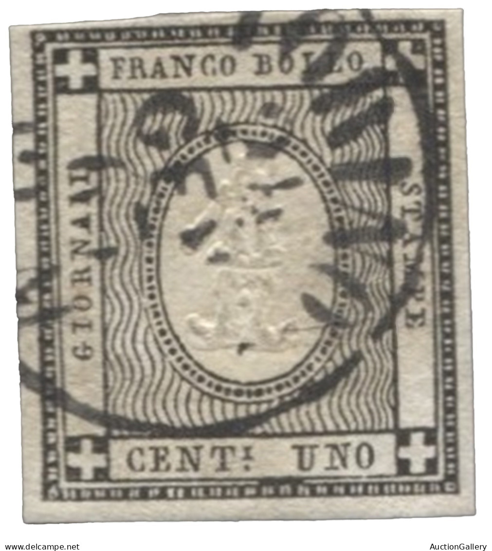 Antichi Stati Italiani - Sardegna - Frammento Con Centesimo Nero Intenso Annullato Torino 24.1.63 - Di Pregio - (19e) - Otros & Sin Clasificación