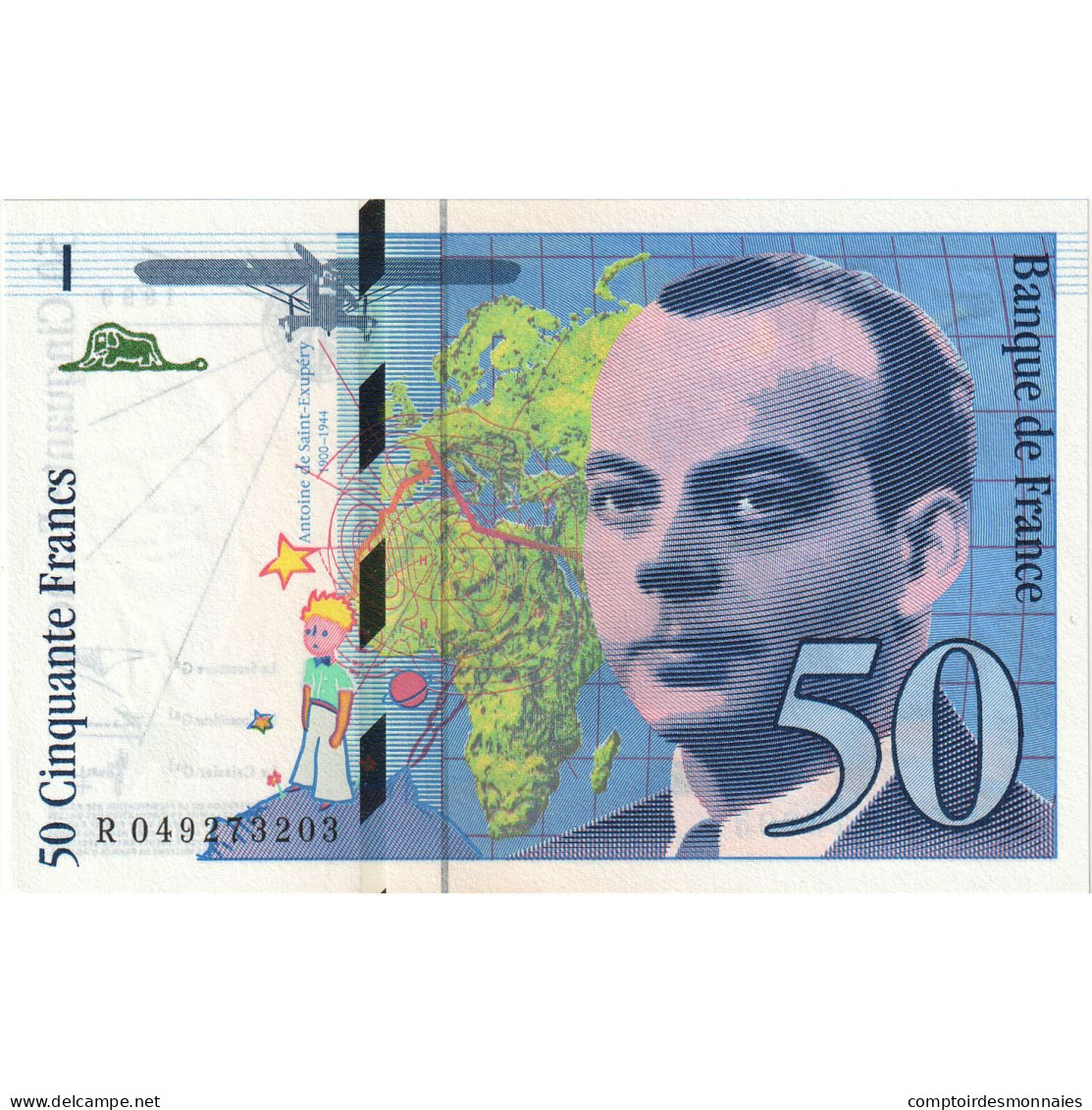 France, 50 Francs, St Exupéry, 1999, R049273203, SPL, Fayette:73.5, KM:157Ad - 50 F 1992-1999 ''St Exupéry''