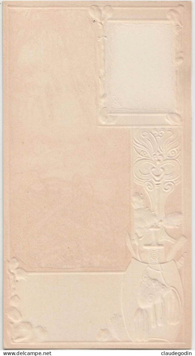 Lu Lefevre Utile. Chromo Doré, Gaufré, En Relief, Arts Nouveaux 17x9,5 Cm. Gabriel Bonvalot, Explorateur. 2 Scans. - Lu