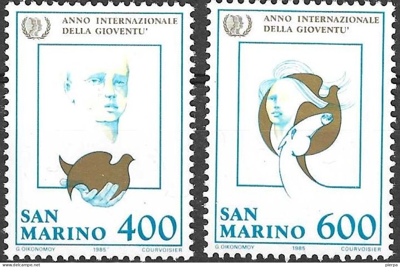 SAN MARINO - 1985 - ANNO GIOVENTU' - SERIE 2 VALORI - NUOVA MNH** ( YVERT 1115\6 - MICHEL 1321\2 -  SS 1162\3) - Neufs