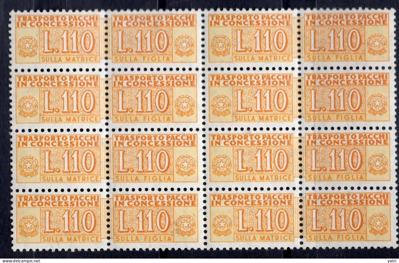 Italia (1955) - Pacchi In Concessione, 110 Lire Fil. Stelle 4° Tipo, Sass. 13/II ** - Consigned Parcels