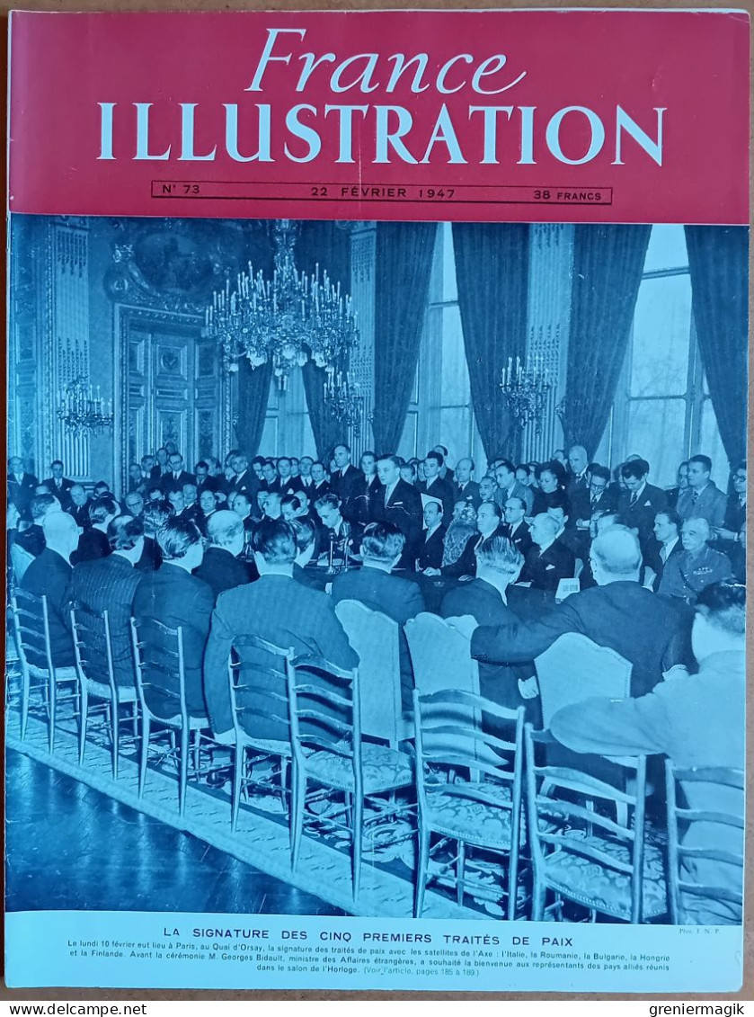 France Illustration N°73 22/02/1947 Signatures Des Traités De Paix/Pola Italie/Alimentation Africaine/Boleslav Bierut - General Issues