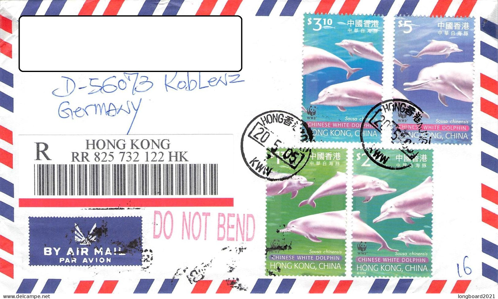 HONG KONG - REGISTERED AIRMAIL 2005 - KOBLENZ/DE / 4631 - Brieven En Documenten