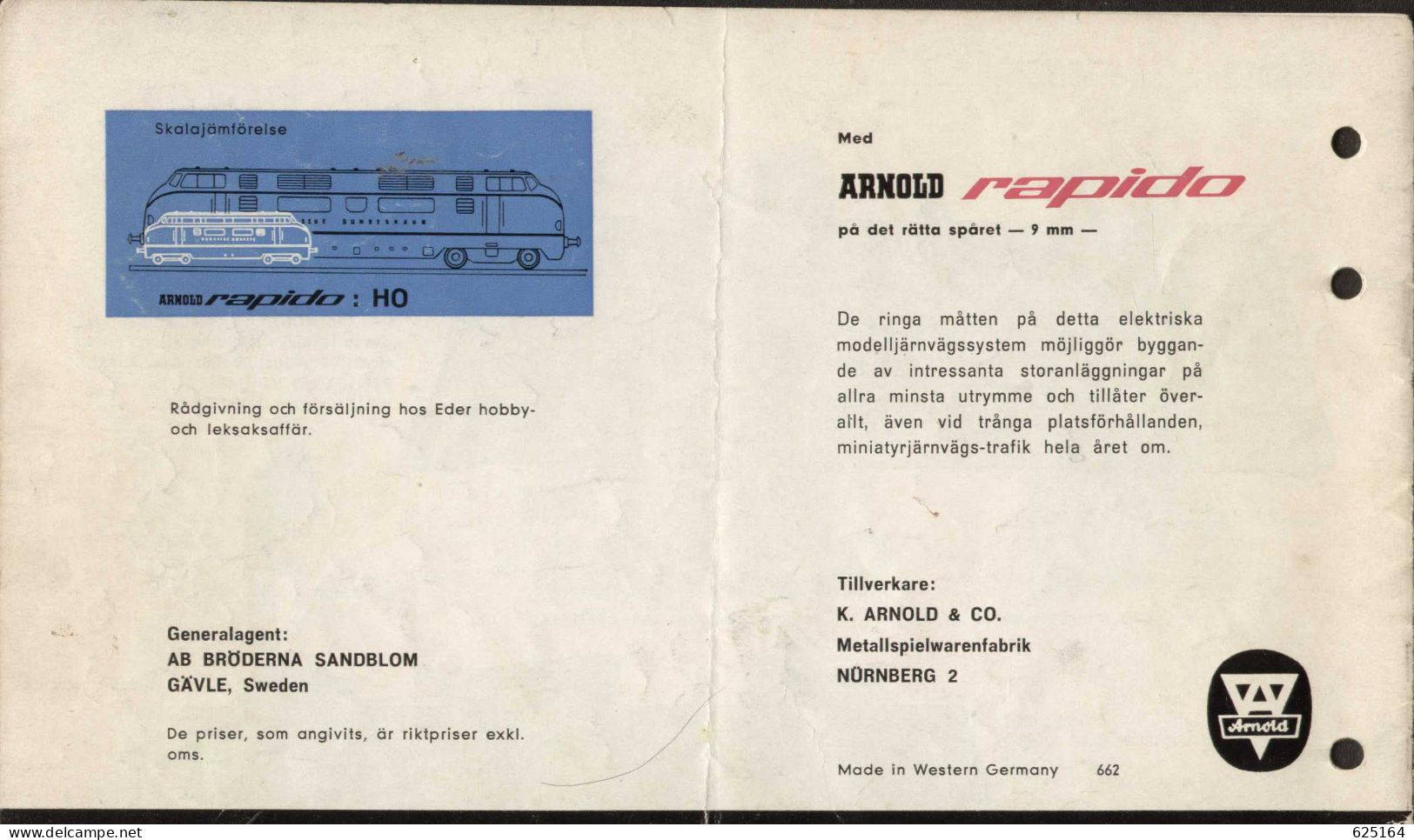 Catalogue ARNOLD RAPIDO 1962-63 Spur N 1:160 Swedische Ausgabe - Non Classés