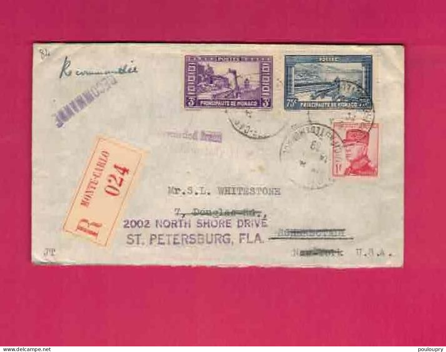 Lettre Recommandée De 1939 Pour Les USA EUAN - YT N° 125, 130 Et 163 - Covers & Documents