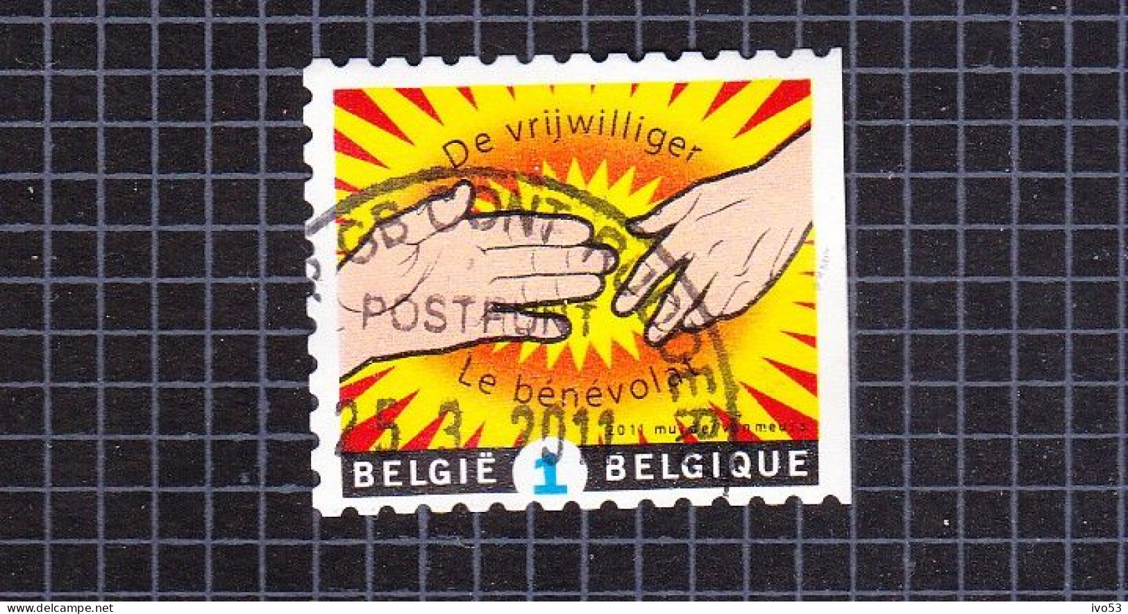 2011 Nr 4103a Gestempeld,zegel Uit Boekje B120.Jaar Van De Vrijwilliger. - Oblitérés