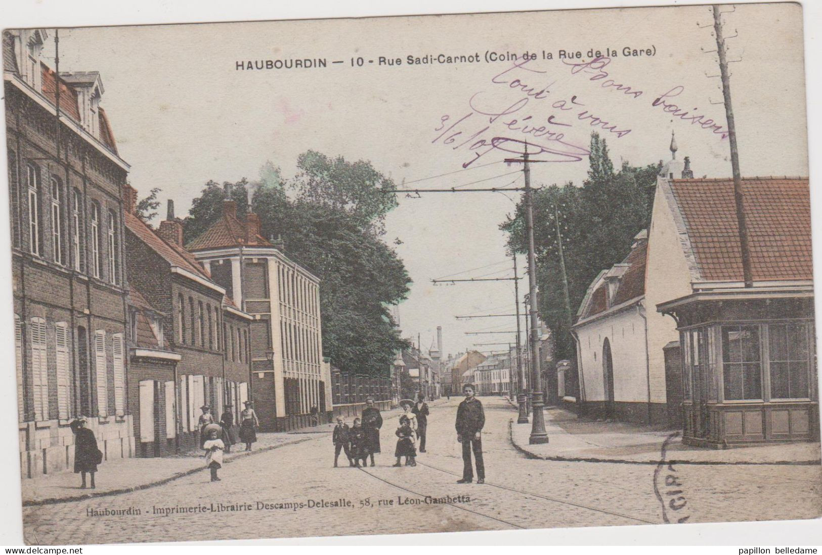 CPA 59 HAUBOURDIN Rue Sadi Carnot (coin De La Rue De La Gare) - Haubourdin