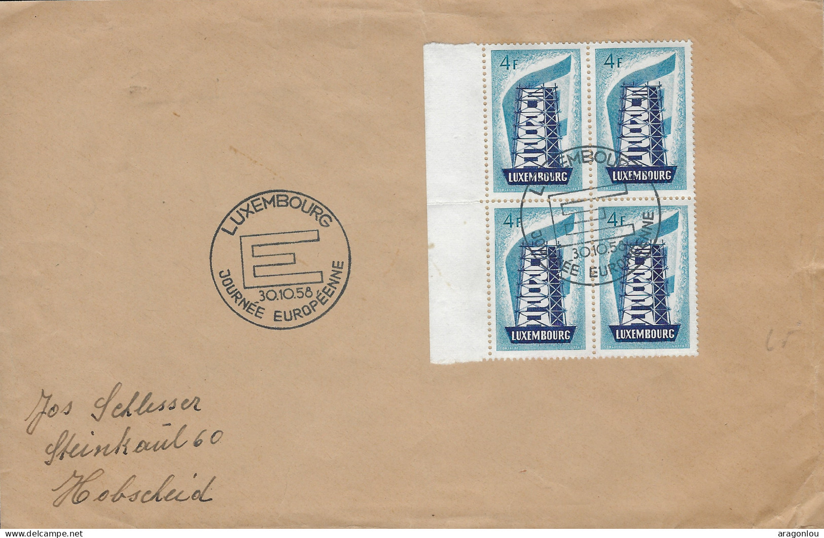 Luxembourg - Luxemburg -   Lettre  1958   Adressé Au Mr   Jos Schlesser , Hobscheid - Briefe U. Dokumente