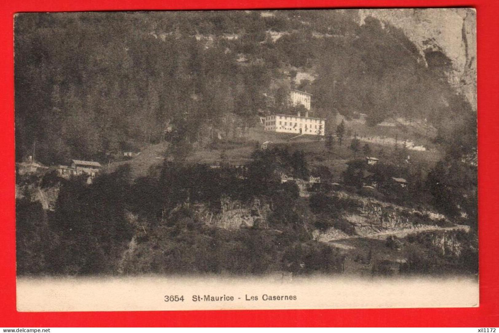 XZI-23  Saint-Maurice  Les Casernes. Cachet Militaire 1909  Burgy 3654 - Saint-Maurice