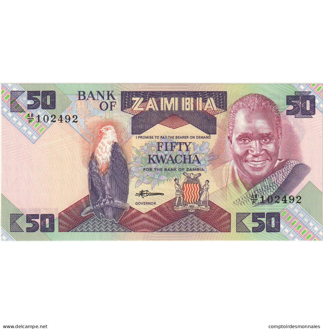 Zambie, 50 Kwacha, KM:28a, NEUF - Sambia