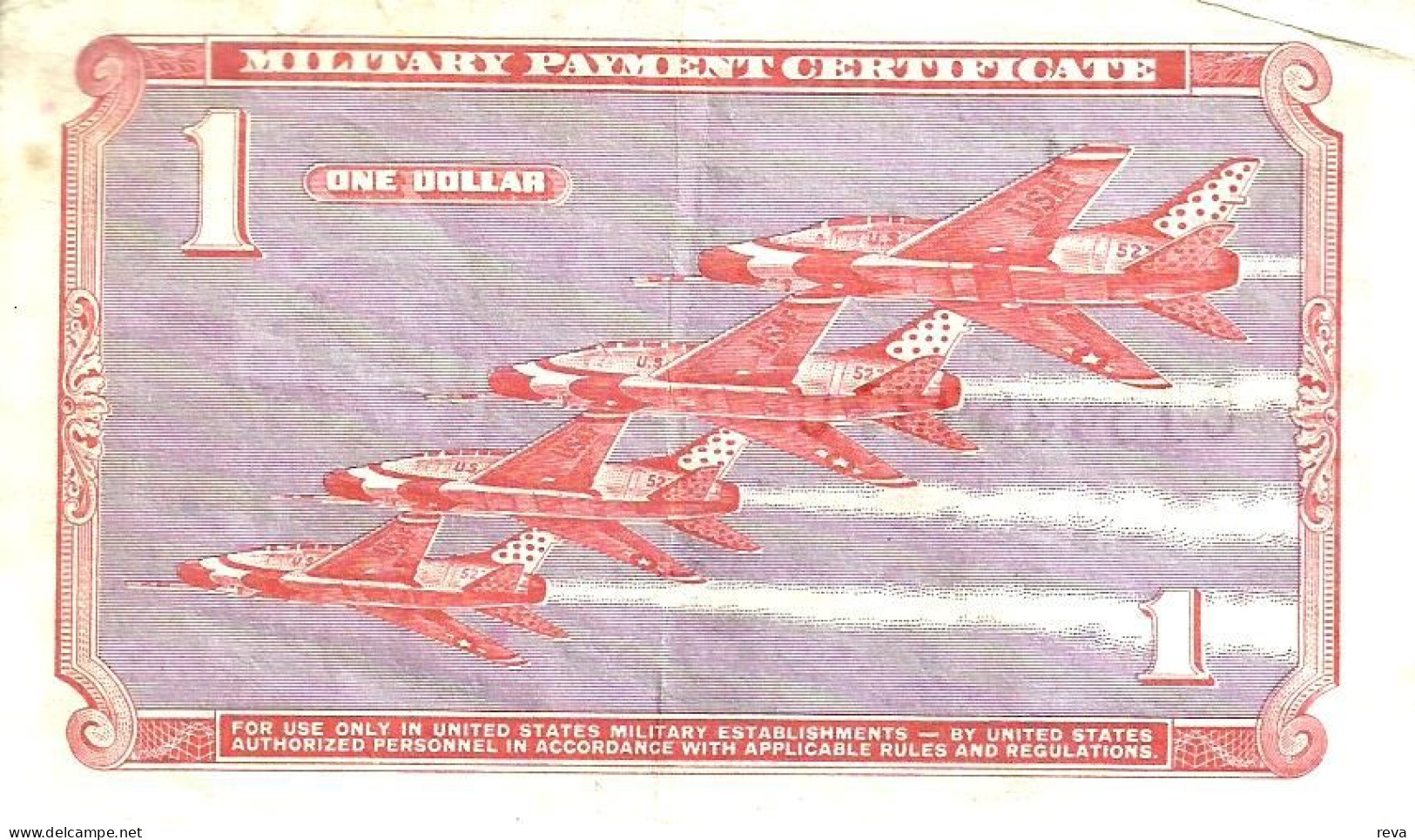 USA UNITED STATES $1 MILITARY CERTIFICATE PURPLE MAN AIRPLANES SERIES 861VF ND(1969) PM79a READ DESCRIPTION CAREFULLY !! - 1969-1970 - Series 681