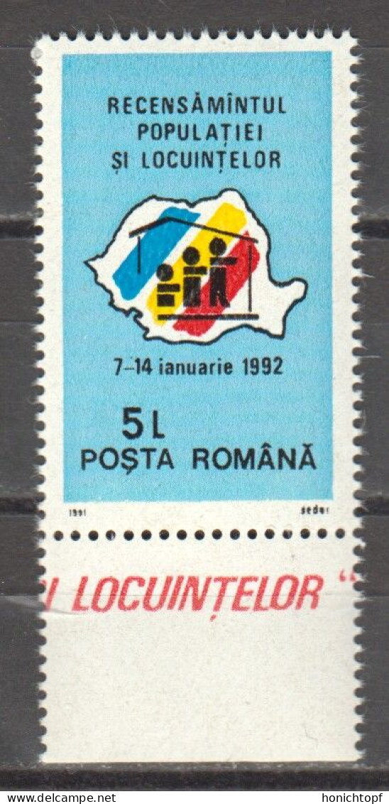 Rumänien; 1991; Michel 4707 **; Recensamintul Populatiei; Rand; Bild1 - Other & Unclassified