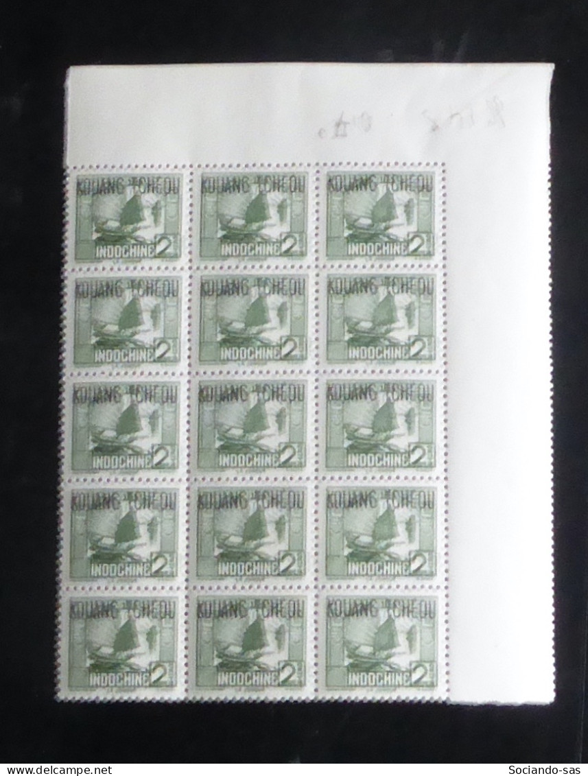 KOUANG-TCHEOU - 1942-44 - N°YT. 143 - Jonque 2c Vert - Bloc De 15 Bord De Feuille - Neuf Luxe** / MNH - Neufs