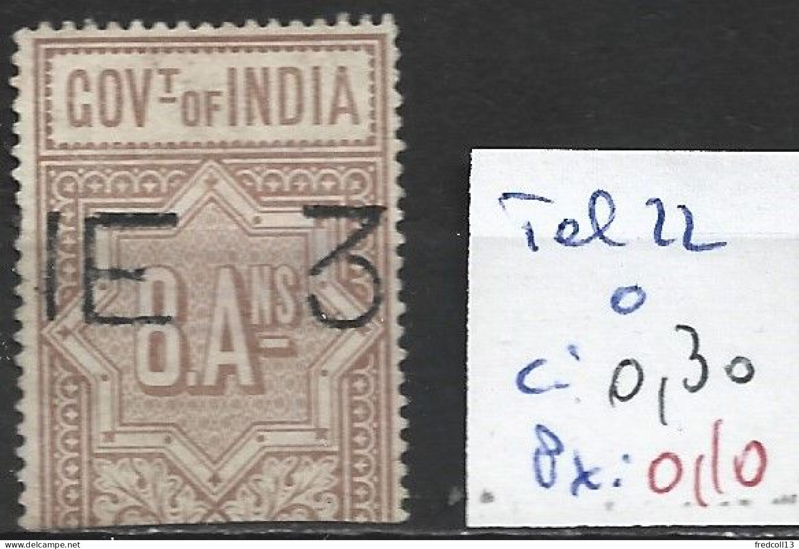 INDE ANGLAISE TELEGRAPHE 22 Oblitéré Côte 0.30 € - 1882-1901 Imperium