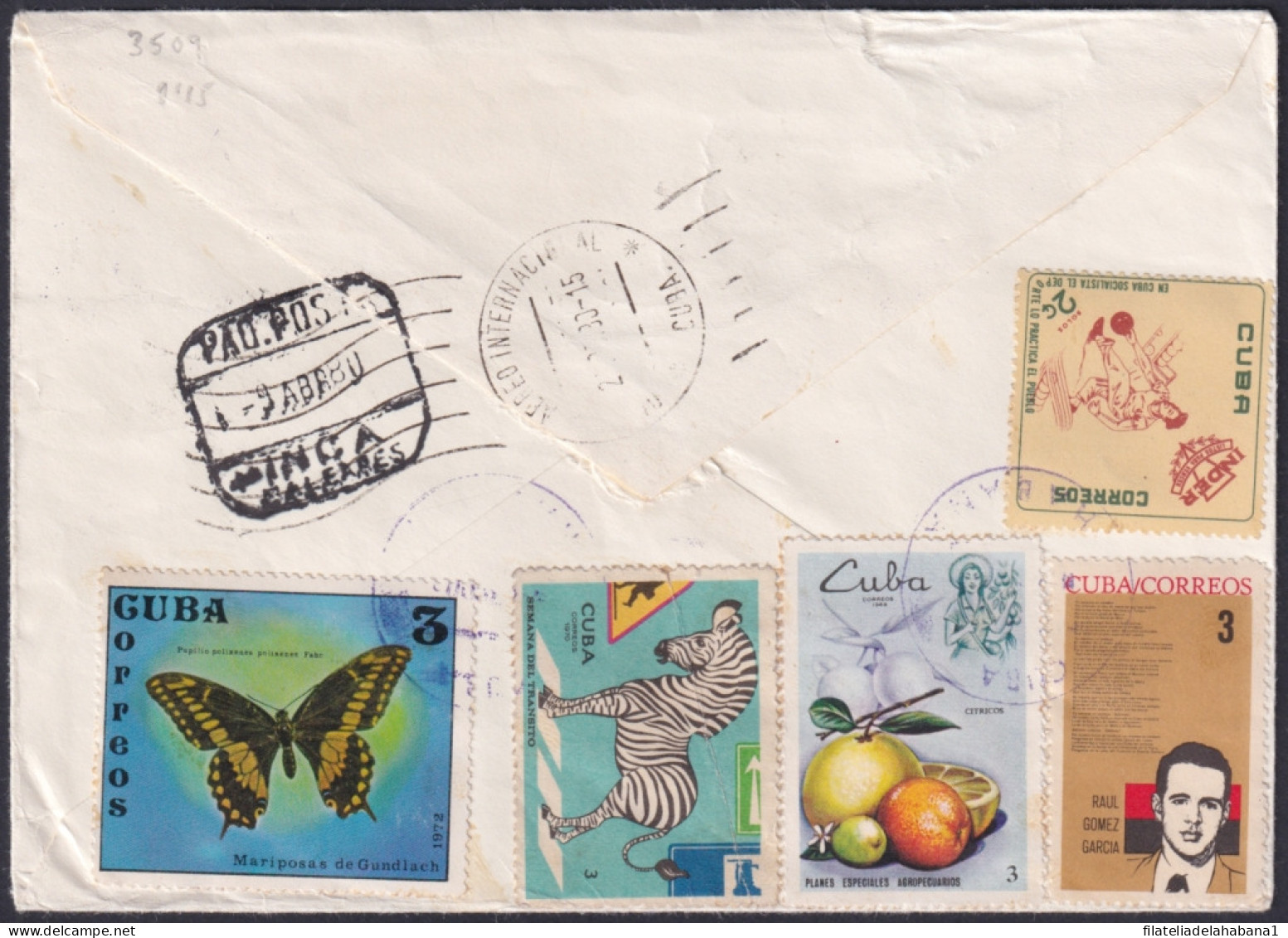 1980-H-12 CUBA 1980 POSTAL STATIONERY COVER TO SPAIN.  - Lettres & Documents