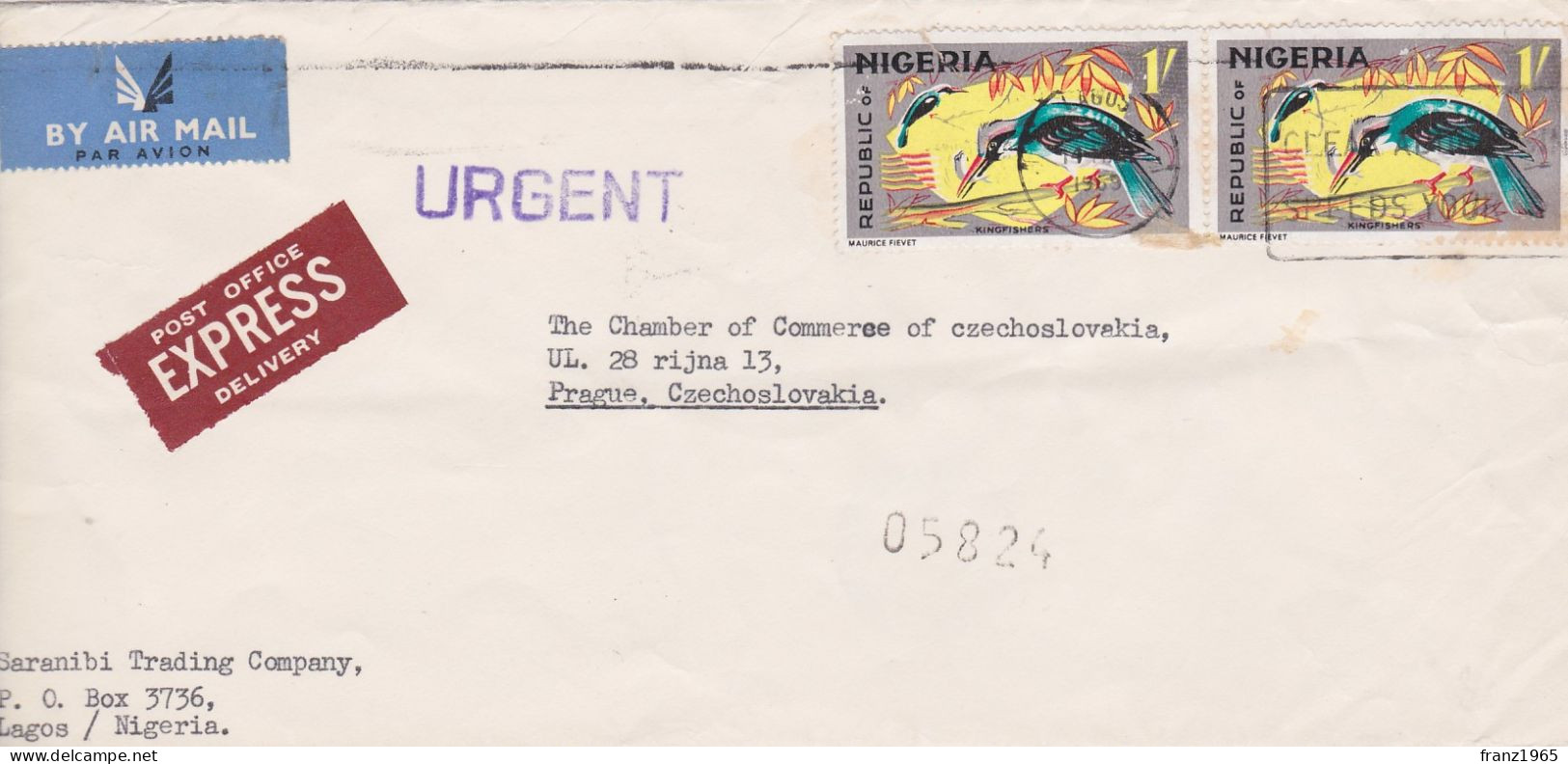 From Nigeria To Czechoslovakia - 1969 - Nigeria (1961-...)