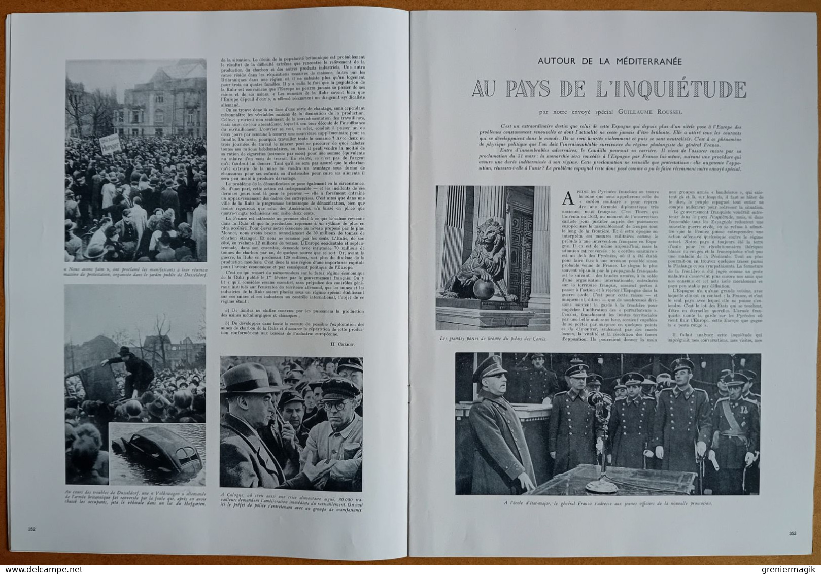 France Illustration N°80 12/04/1947 Attentat Haïfa/Guerre Clandestine Les Réseaux Français/Walter Audisio/Espagne/Grèce - General Issues