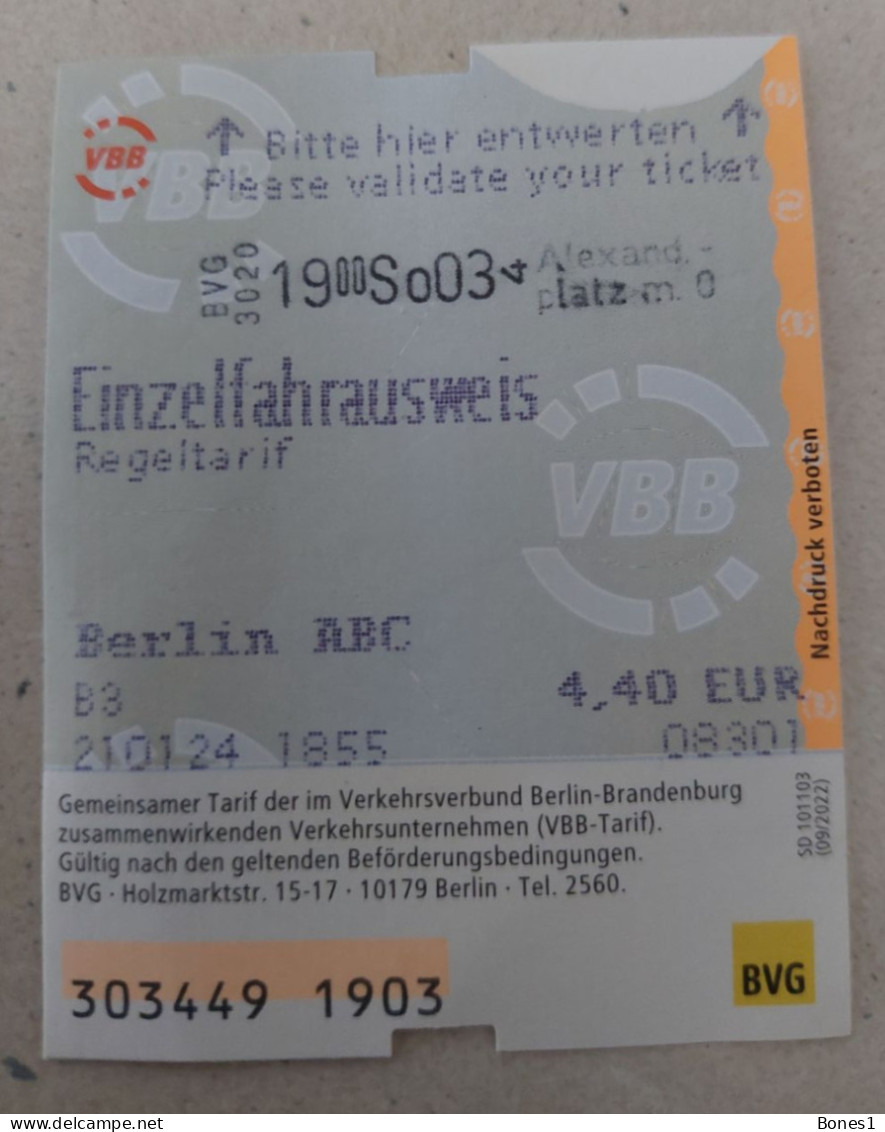 Germany Berlin Metro Ticket 2024 - Europe