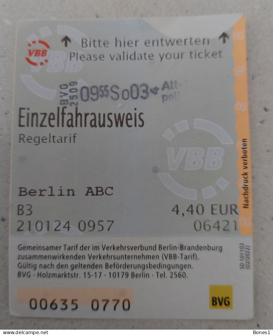 Germany Berlin Metro Ticket 2024 - Europa