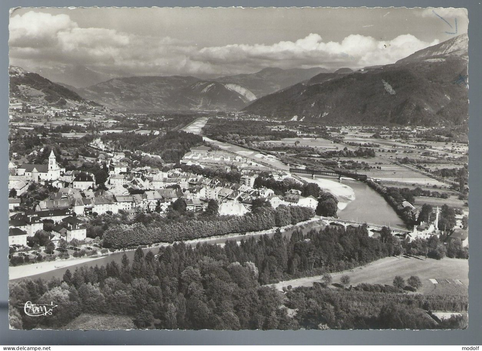 CPSM Dentelée - 74 - Bonneville - Vue Panoramique Aérienne - Circulée En 1956 - Bonneville