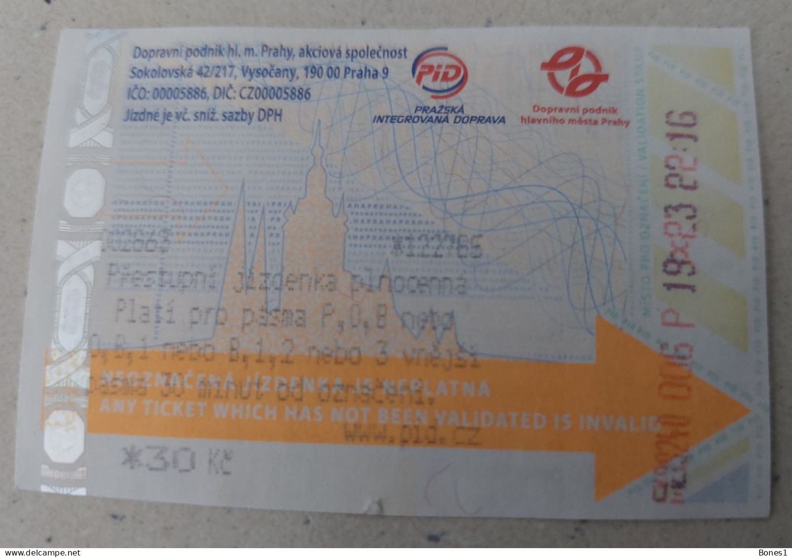 Czech Republic Prague Trains And Trams Ticket  2023 - Europa