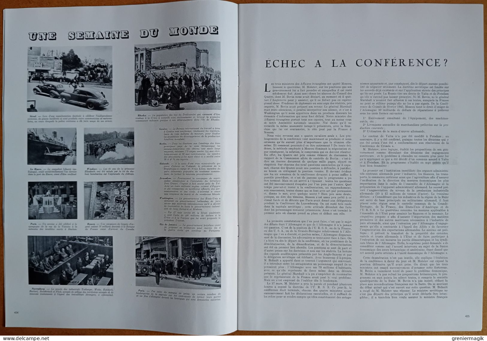 France Illustration N°83 03/05/1947 Auriol En A.O.F./De Gaulle Reçoit La Presse/Côte D'Azur/Le Son Sur Film/Christian X - Allgemeine Literatur