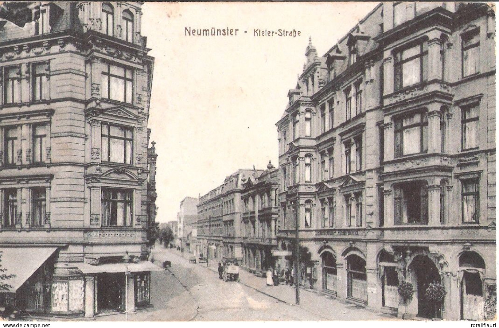 NEUMÜNSTER Holstein Kieler Straße Belebt Geschäfte 12.9.1918 Als Feldpost Gelaufen - Neumuenster