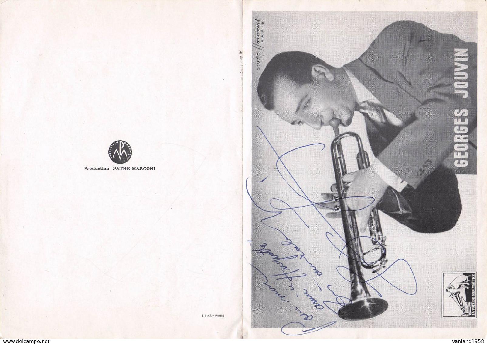 GEORGES JOUVIN-autographe Sur Programme Pathé Marconi Format 13 X 18 Cm - Sänger Und Musiker
